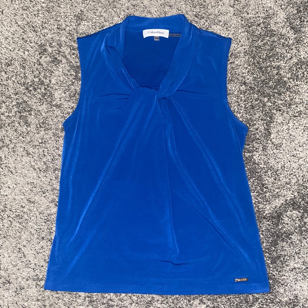 Calvin Klein Blue Sleeveless Blouse Size PXS
